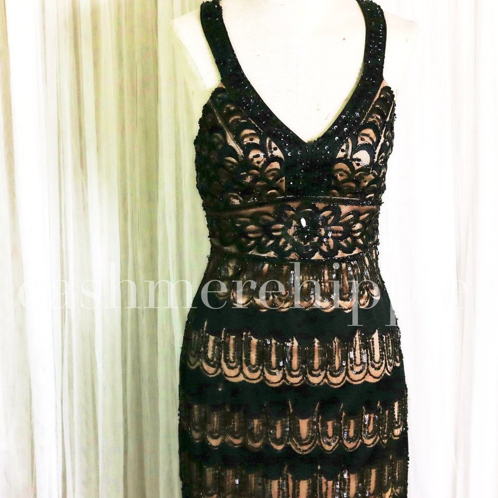 Sue Wong Nocturne Flapper Beaded 1920's Cocktail Sequin Vintage Era Dress Size 2
